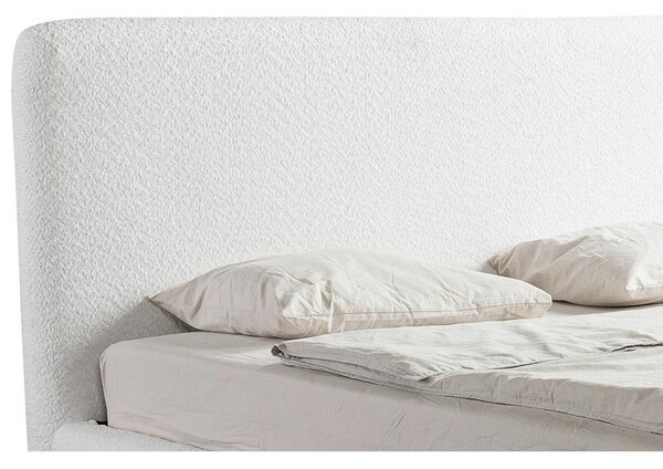 OBLAZINJENA POSTELJA 140 cm x 200 cm , les, umetna masa, tekstil, leseni material krem barve