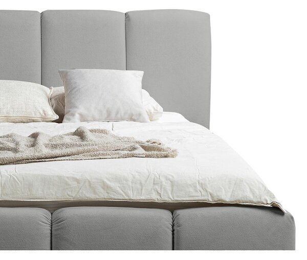 OBLAZINJENA POSTELJA 180 cm x 200 cm , les, umetna masa, tekstil, leseni material siva