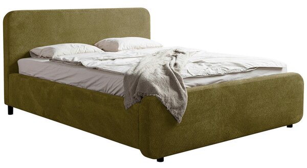 OBLAZINJENA POSTELJA 140 cm x 200 cm , les, umetna masa, tekstil, leseni material zelena