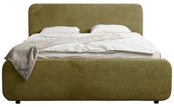 OBLAZINJENA POSTELJA 140 cm x 200 cm , les, umetna masa, tekstil, leseni material zelena
