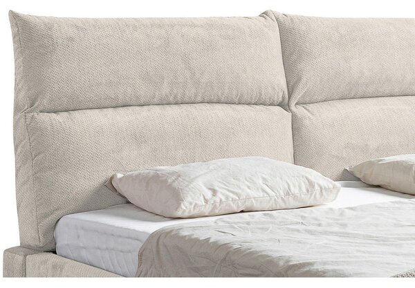 OBLAZINJENA POSTELJA 180 cm x 200 cm , les, umetna masa, tekstil, leseni material naravne barve