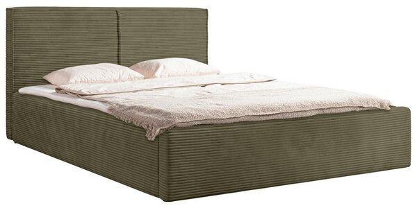 OBLAZINJENA POSTELJA 180 cm x 200 cm , les, tekstil, leseni material svetlo zelena
