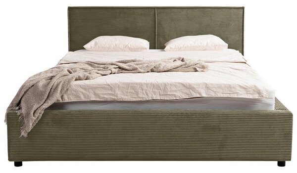 OBLAZINJENA POSTELJA 180 cm x 200 cm , les, tekstil, leseni material svetlo zelena