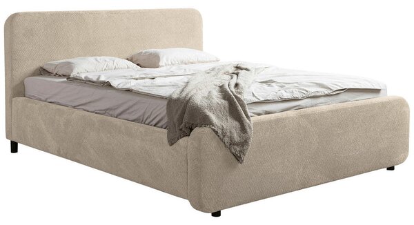OBLAZINJENA POSTELJA 160 cm x 200 cm , les, umetna masa, tekstil, leseni material naravne barve