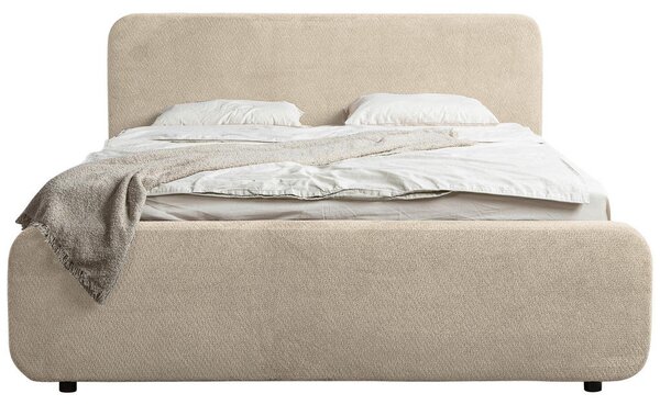 OBLAZINJENA POSTELJA 160 cm x 200 cm , les, umetna masa, tekstil, leseni material naravne barve