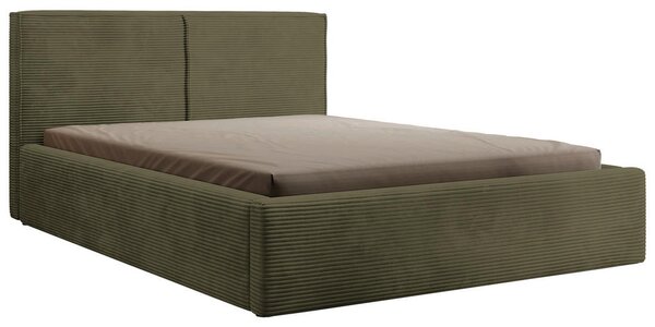 OBLAZINJENA POSTELJA 140 cm x 200 cm , les, tekstil, leseni material svetlo zelena