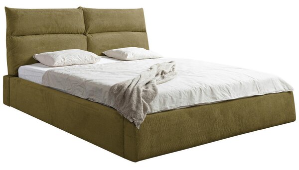 OBLAZINJENA POSTELJA 180 cm x 200 cm , les, umetna masa, tekstil, leseni material zelena