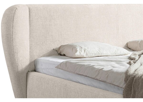 OBLAZINJENA POSTELJA 180 cm x 200 cm , les, umetna masa, tekstil, leseni material biserna