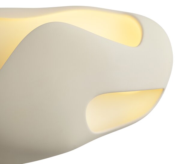 Japandi stenska svetilka krem 30 cm - Pietra