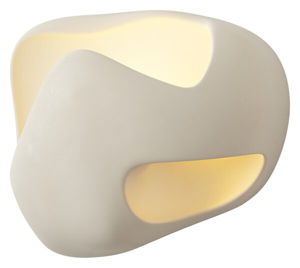 Japandi stenska svetilka krem 30 cm - Pietra