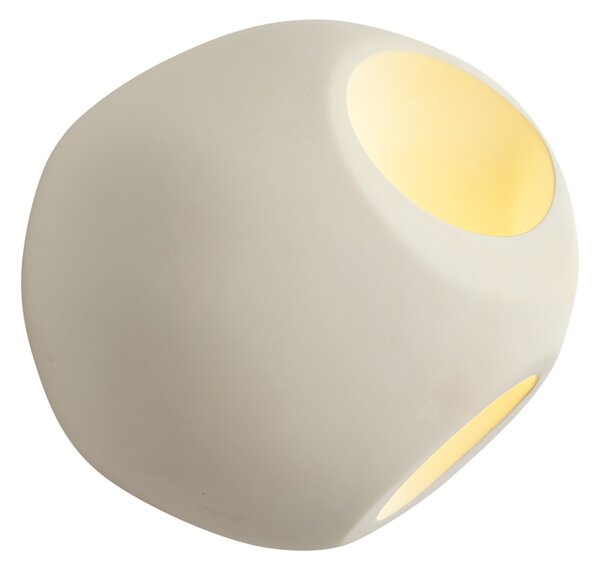 Japandi stenska svetilka krem okrogla 28 cm - Pietra