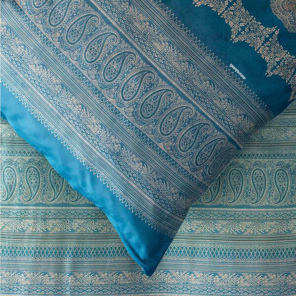 POSTELJNINA 140/200 cm saten svetlo modra