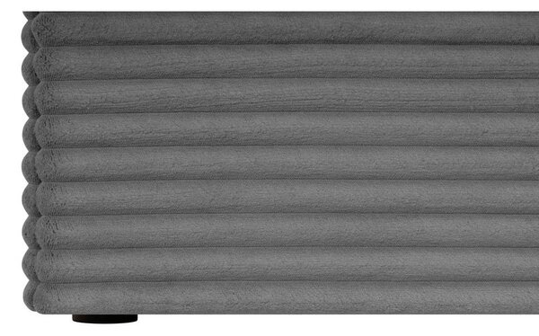 POSTELJA Z VZMETNICO 180 cm x 200 cm , tekstil temno siva