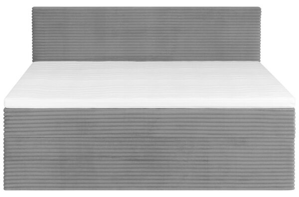 POSTELJA Z VZMETNICO 160 cm x 200 cm , tekstil temno siva