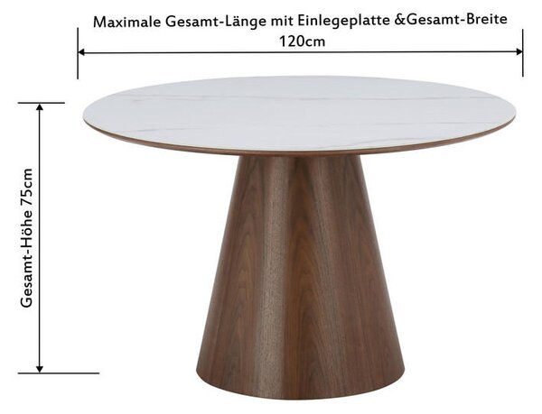 JEDILNA MIZA, furnirano hrast bela, barva oreha