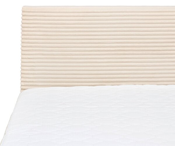 POSTELJA Z VZMETNICO 100 cm x 200 cm , les, tekstil bež