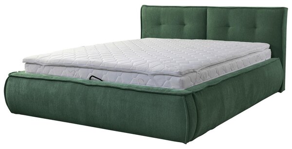 OBLAZINJENA POSTELJA 180 cm x 200 cm , les, tekstil, leseni material zelena