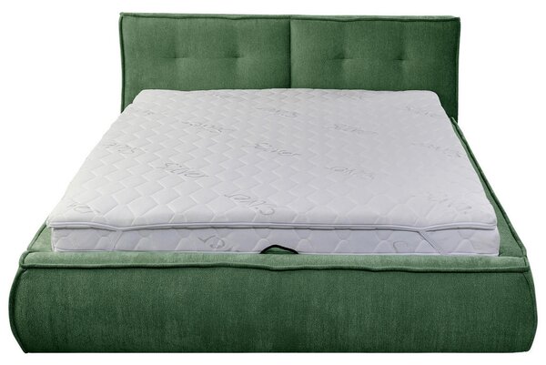 OBLAZINJENA POSTELJA 180 cm x 200 cm , les, tekstil, leseni material zelena