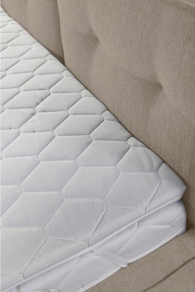 OBLAZINJENA POSTELJA 180 cm x 200 cm , les, tekstil, leseni material svetlo rjava