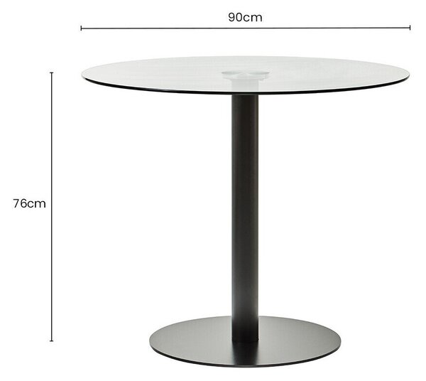 Okrogla jedilna miza s stekleno mizno ploščo ø 90 cm Metropolitan – Premier Housewares