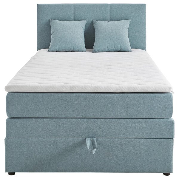 POSTELJA BOXSPRING 90 cm x 200 cm , tekstil svetlo modra