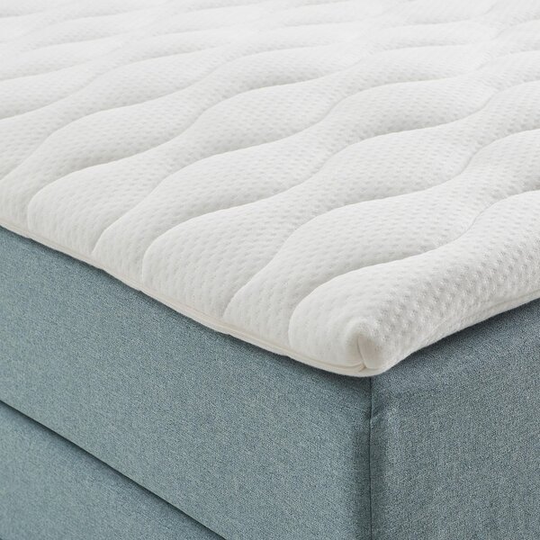 POSTELJA BOXSPRING 90 cm x 200 cm , tekstil svetlo modra