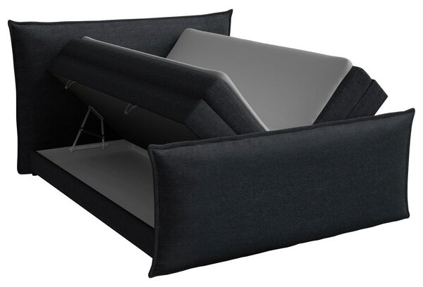 POSTELJA BOXSPRING 160 cm x 200 cm , tekstil siva