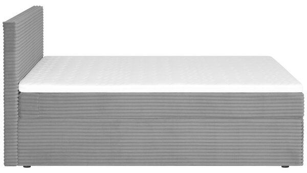 POSTELJA Z VZMETNICO 160 cm x 200 cm , tekstil temno siva