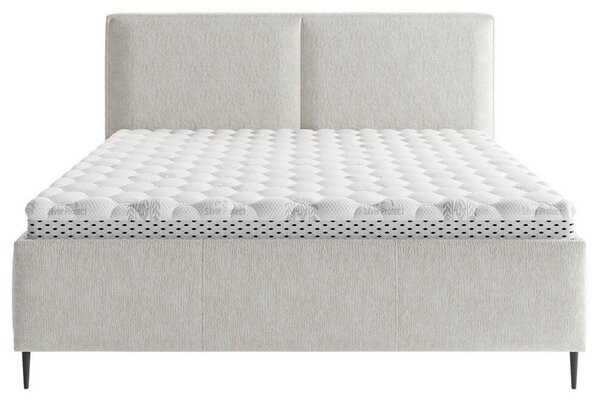OBLAZINJENA POSTELJA 160 cm x 200 cm , les, tekstil, leseni material bež