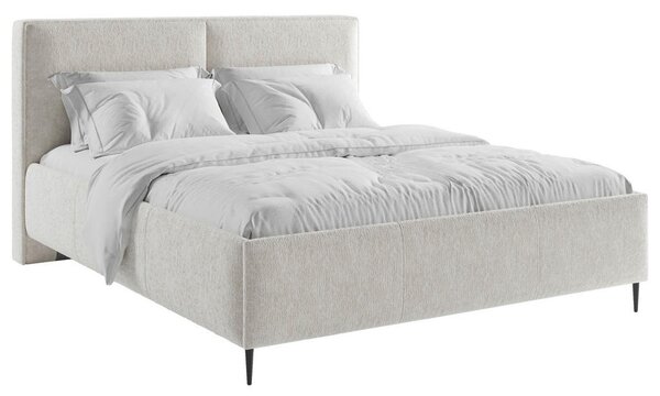 OBLAZINJENA POSTELJA 160 cm x 200 cm , les, tekstil, leseni material bež