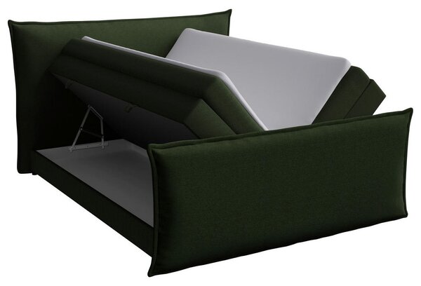 POSTELJA BOXSPRING 160 cm x 200 cm , tekstil zelena