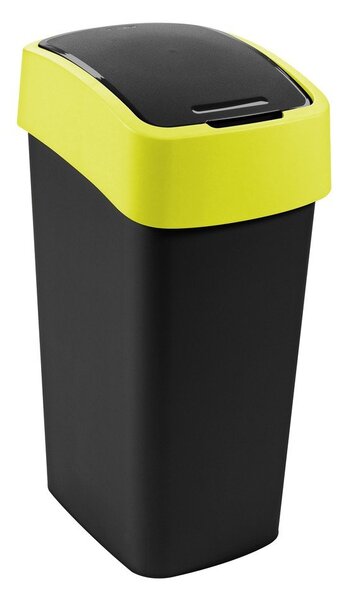 Rumen/črn plastičen koš za smeti za ločevanje odpadkov 45 l Flip Bin – Curver