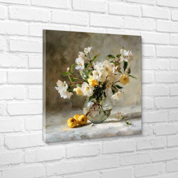 Tiskana slika z okvirjem 60x60 cm Apple Flowers – Styler