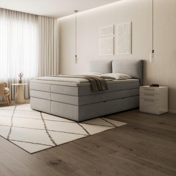 Bessagi Home Postelja Boxspring Mosamo, 180x200, Svetlo Siva