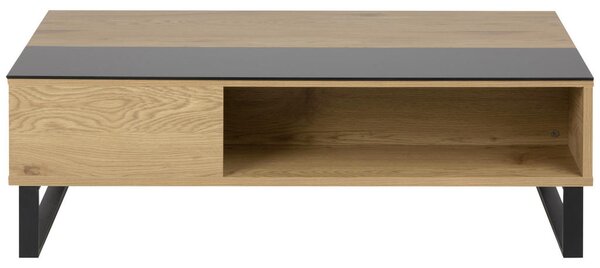 KLUBSKA MIZA, 110/60/35 cm črna, barve hrasta