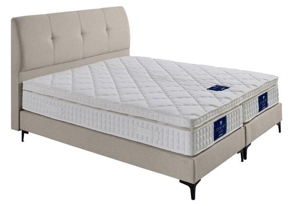 POSTELJA BOXSPRING x , tekstil, leseni material krem barve