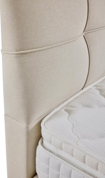 POSTELJA BOXSPRING x , tekstil, leseni material krem barve