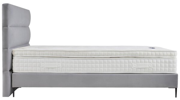 POSTELJA BOXSPRING x , tekstil, leseni material svetlo siva