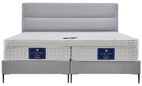POSTELJA BOXSPRING x , tekstil, leseni material svetlo siva