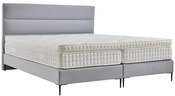 POSTELJA BOXSPRING x , tekstil, leseni material svetlo siva