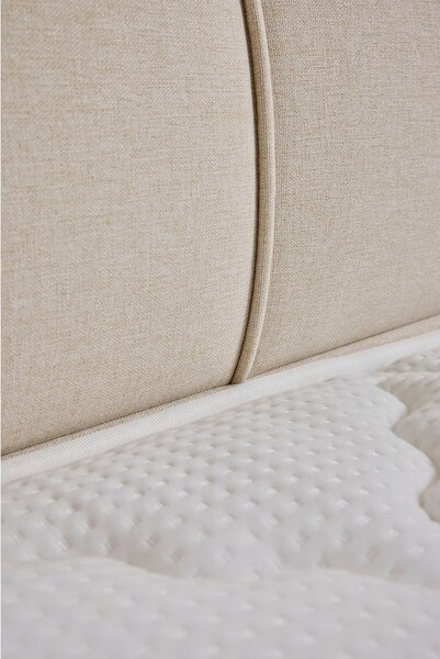 POSTELJA BOXSPRING x , tekstil, leseni material krem barve
