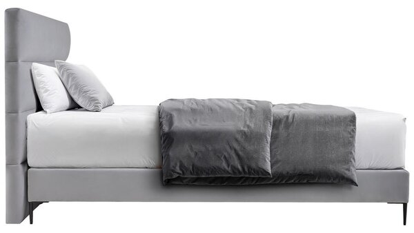 POSTELJA BOXSPRING x , tekstil, leseni material svetlo siva