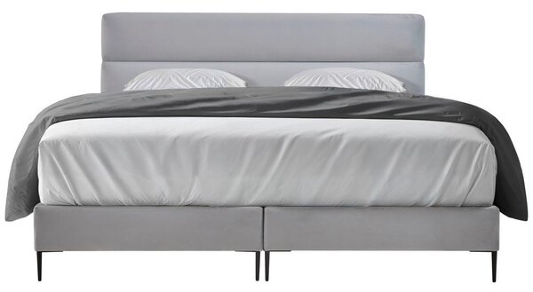 POSTELJA BOXSPRING x , tekstil, leseni material svetlo siva