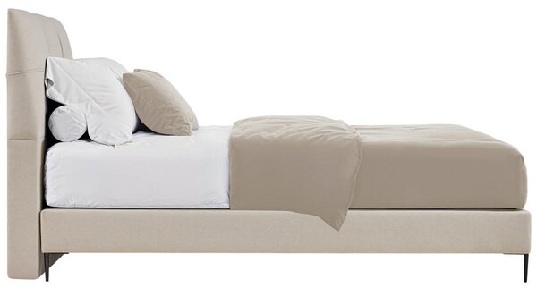 POSTELJA BOXSPRING x , tekstil, leseni material krem barve