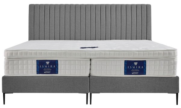 POSTELJA BOXSPRING x , tekstil, leseni material siva