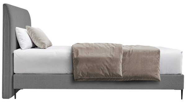 POSTELJA BOXSPRING x , tekstil, leseni material siva