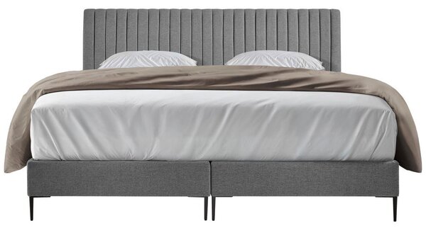 POSTELJA BOXSPRING x , tekstil, leseni material siva