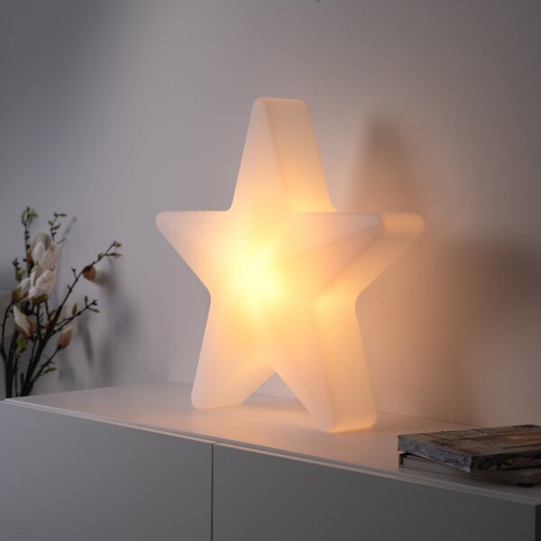 JUST LIGHT. GmbH LED-dekorativna svetilka na baterije Star, višina 55 cm, IP44, bela, RGBW, zatemnjen, Bela, Dnevna soba / jedilnica, Plastika