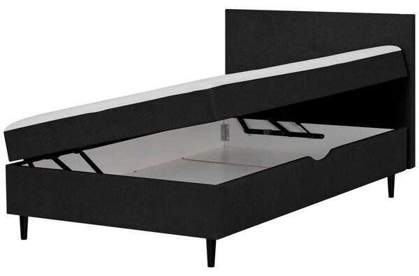 POSTELJA Z VZMETNICO 120 cm x 200 cm , tekstil črna