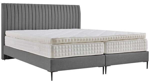 POSTELJA BOXSPRING x , tekstil, leseni material siva